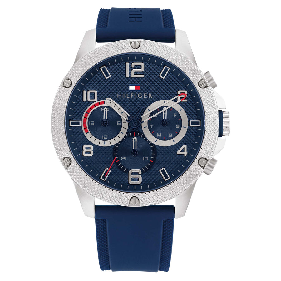 Tommy Hilfiger Blaze Blue Silicone Blue Dial Multi-function Men's Watch - 1792027