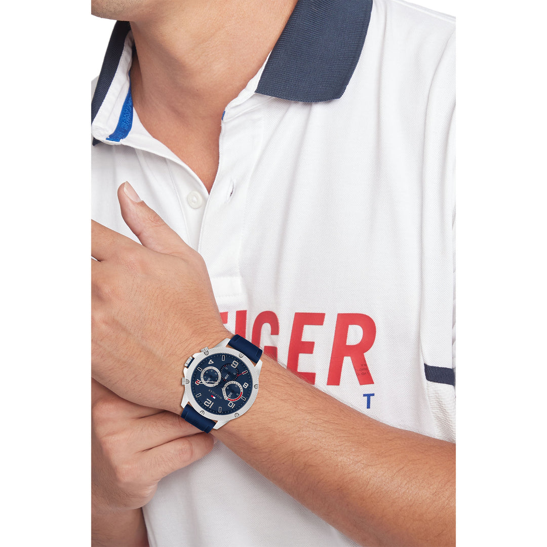 Tommy Hilfiger Blue Silicone Multi-function Men's Watch - 1792027