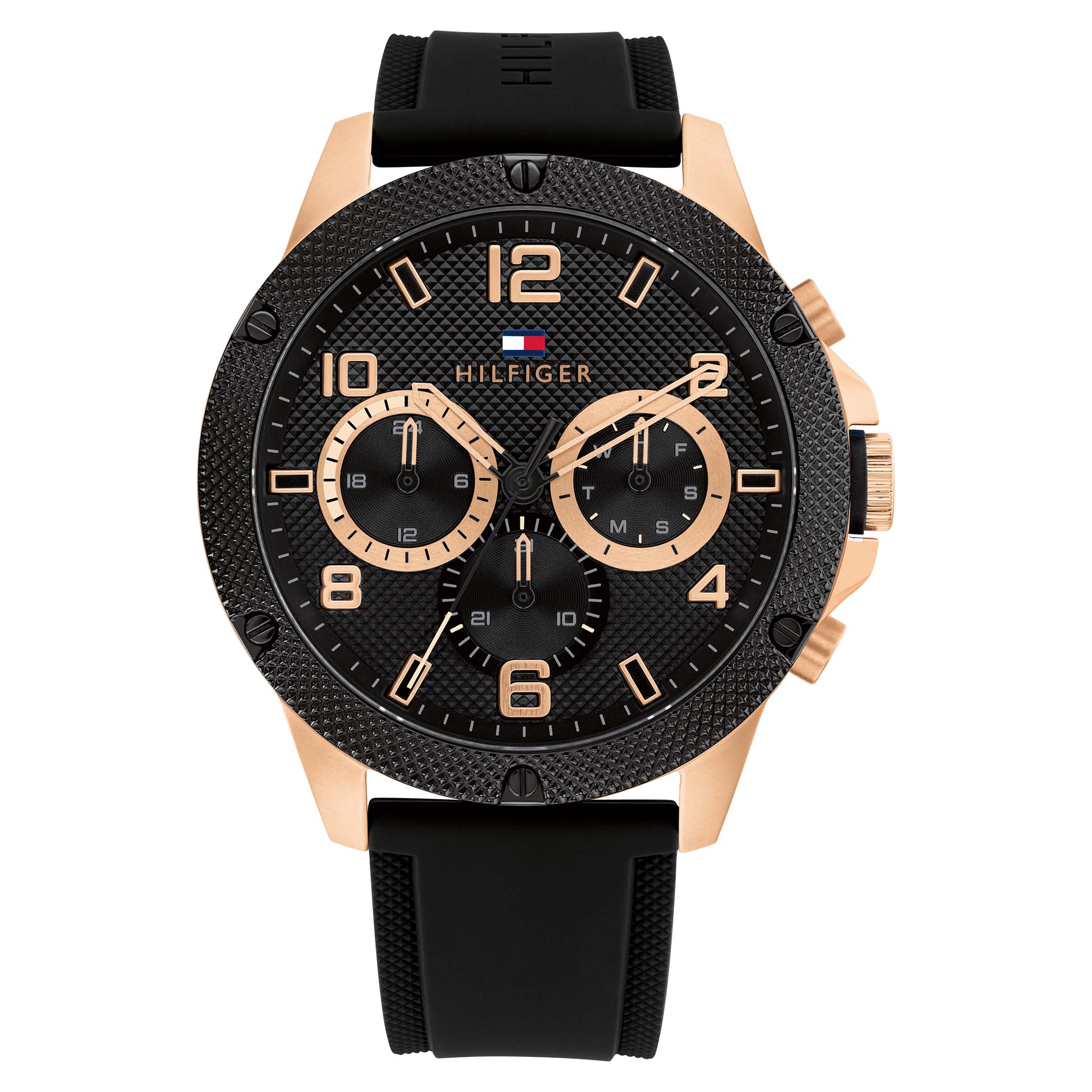 Tommy Hilfiger Blaze Black Silicone Black Dial Multi-function Men's Watch - 1792028