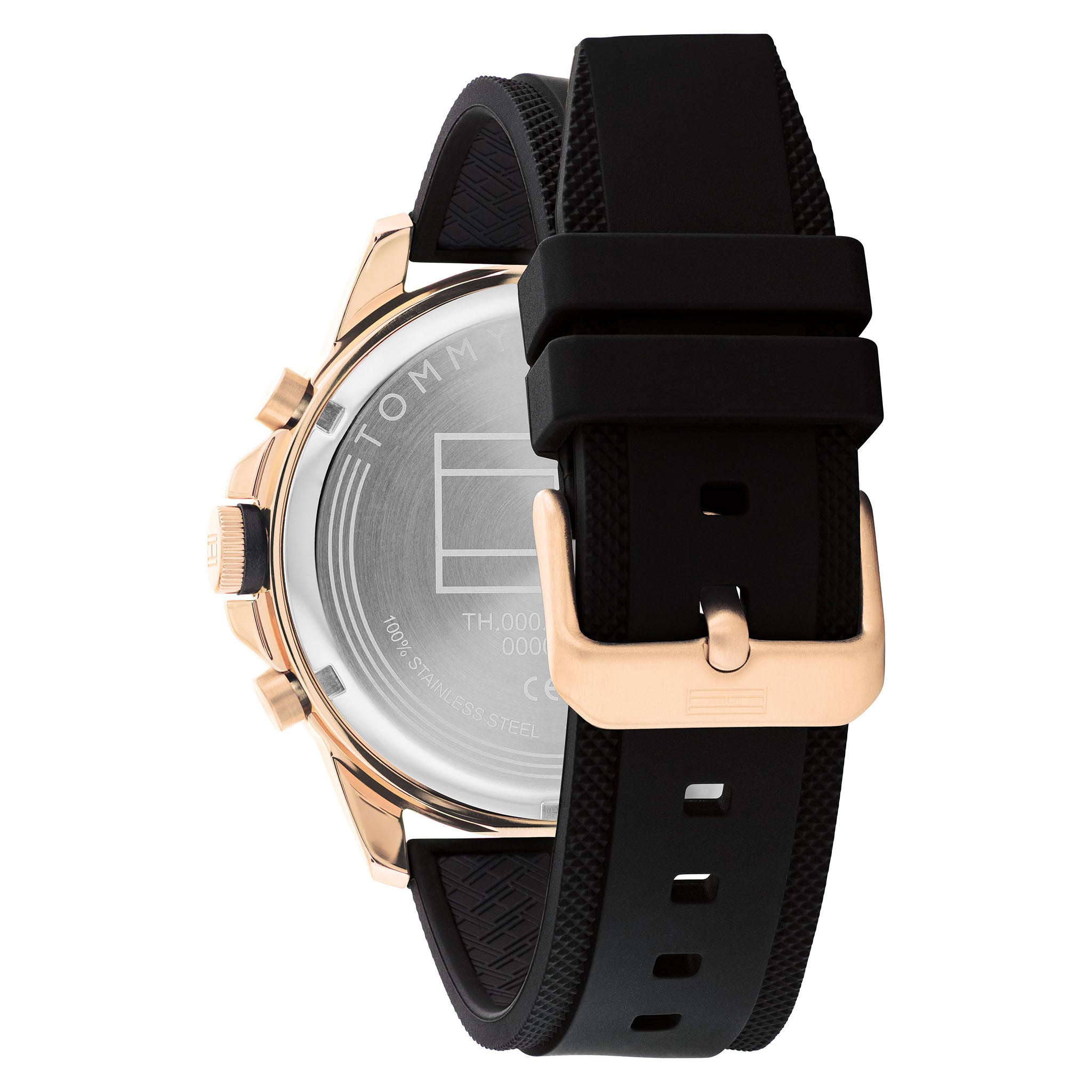 Tommy Hilfiger Black Silicone Multi-function Men's Watch - 1792028