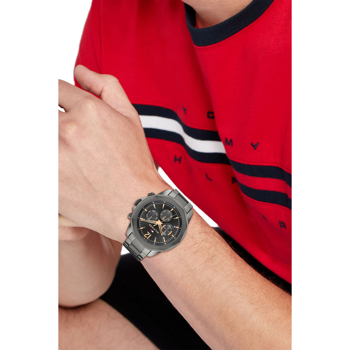 Tommy Hilfiger Grey Steel Dark Grey Dial Multi-function Men's Watch - 1792061