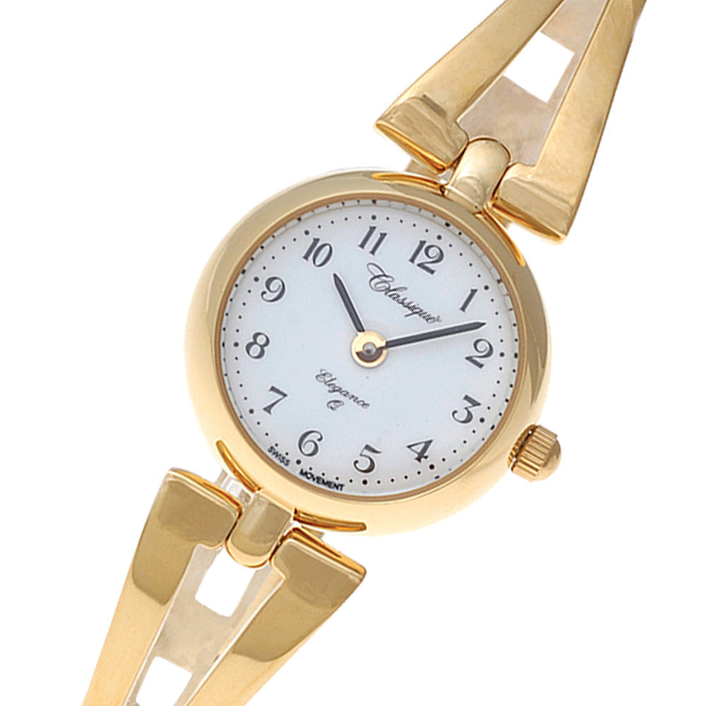 Classique Fashion Gold Steel Half Bangle Ladies Swiss Watch - 1812G