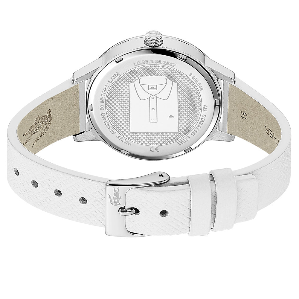 Lacoste 12.12 White Leather Ladies Watch - 2001089