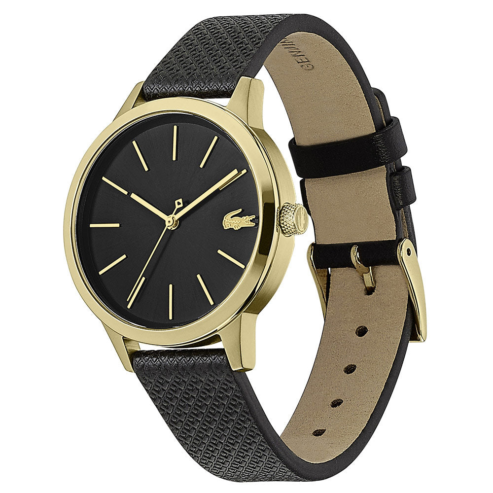 Lacoste Lacoste.12.12 Black Leather Ladies Watch - 2001090