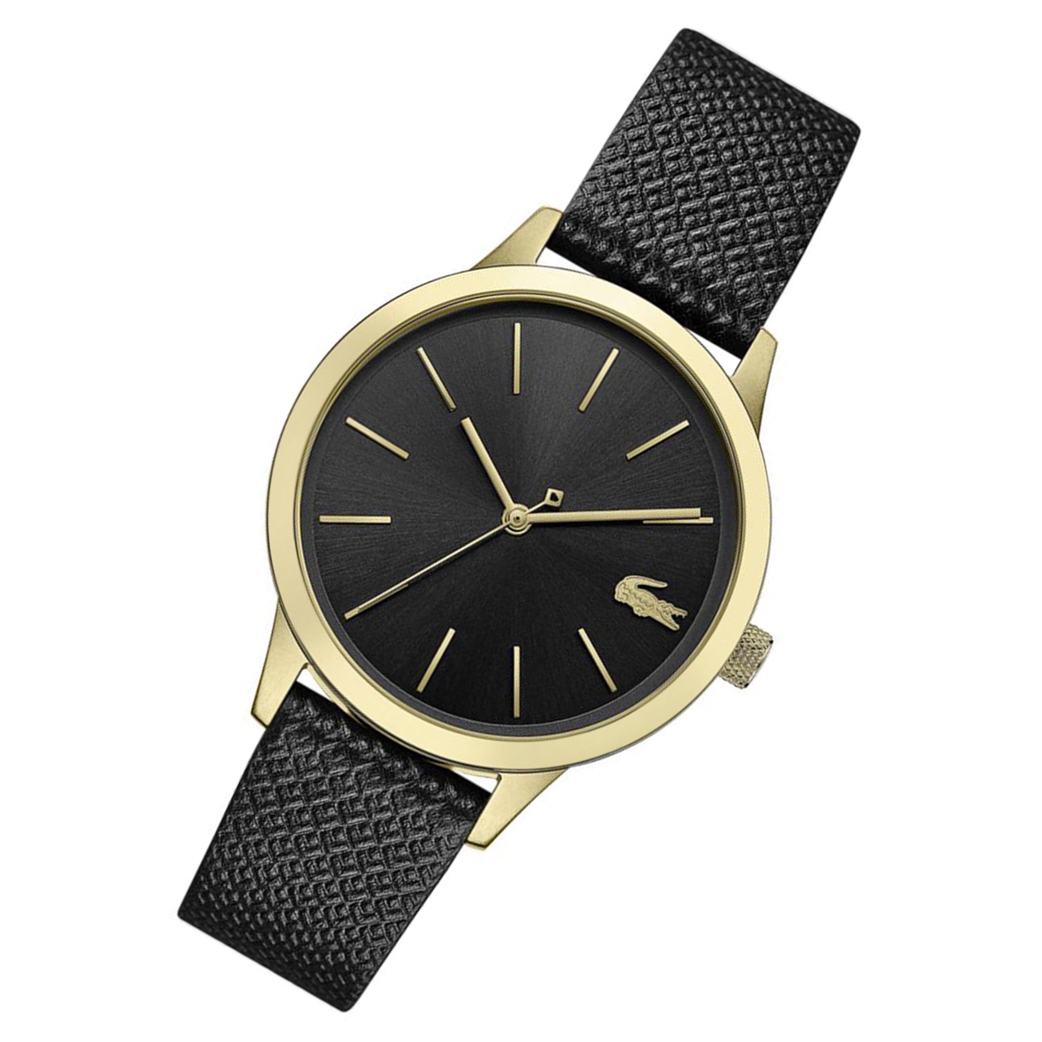 Lacoste Lacoste.12.12 Black Leather Ladies Watch - 2001090