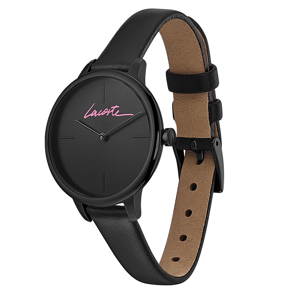 Lacoste Cannes Black Leather Women's Watch - 2001123