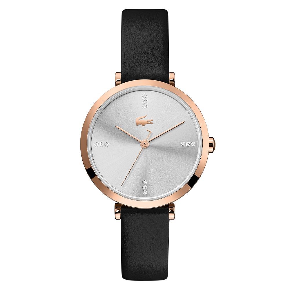Lacoste Geneva Black Leather Women's Watch - 2001139
