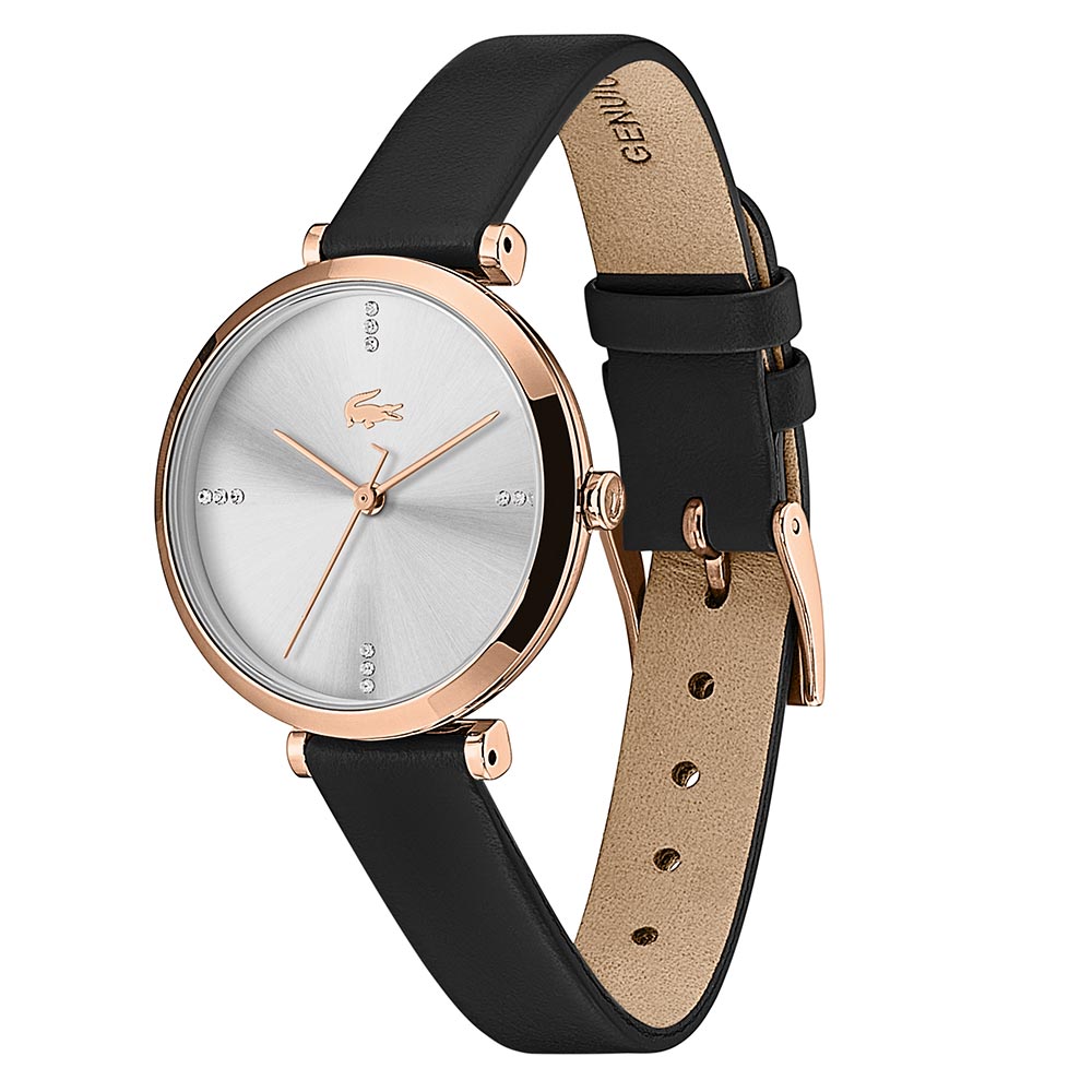Lacoste Geneva Black Leather Women's Watch - 2001139