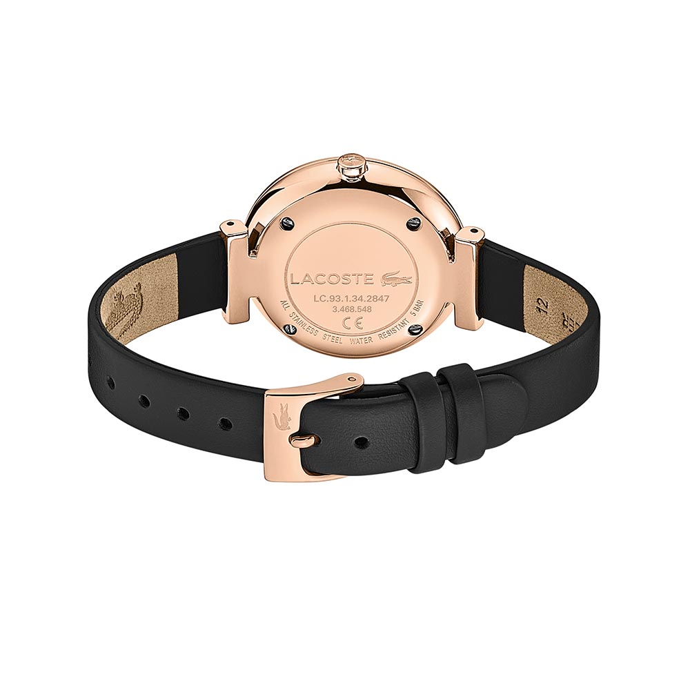 Lacoste Geneva Black Leather Women's Watch - 2001139