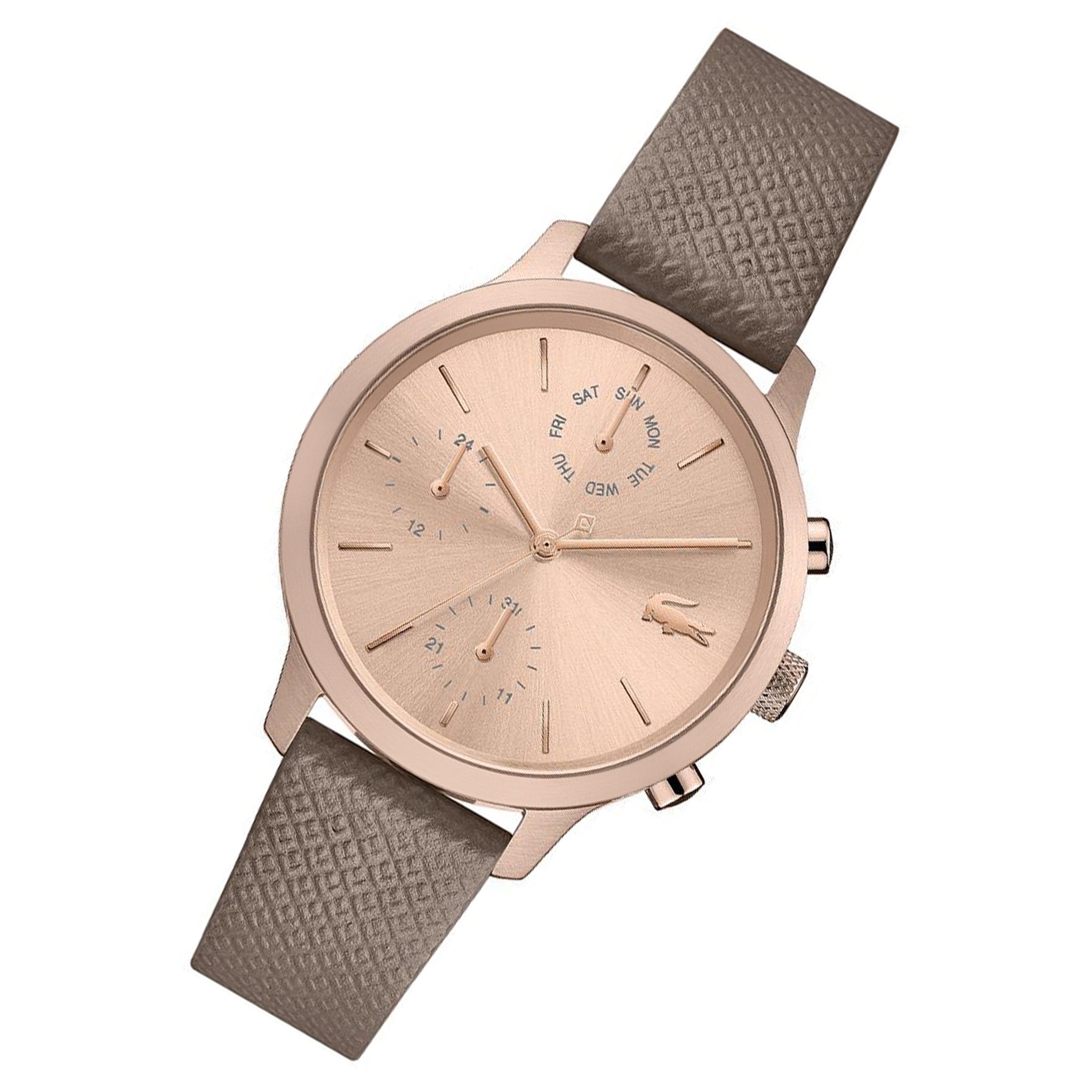 Lacoste 12.12 Taupe Leather Women's Multi-function Watch - 2001150