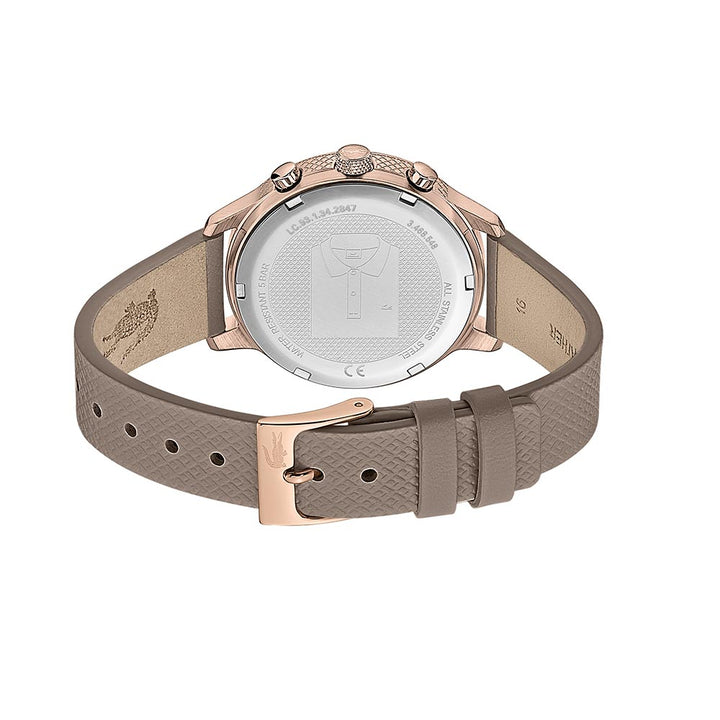 Lacoste 12.12 Taupe Leather Women's Multi-function Watch - 2001150