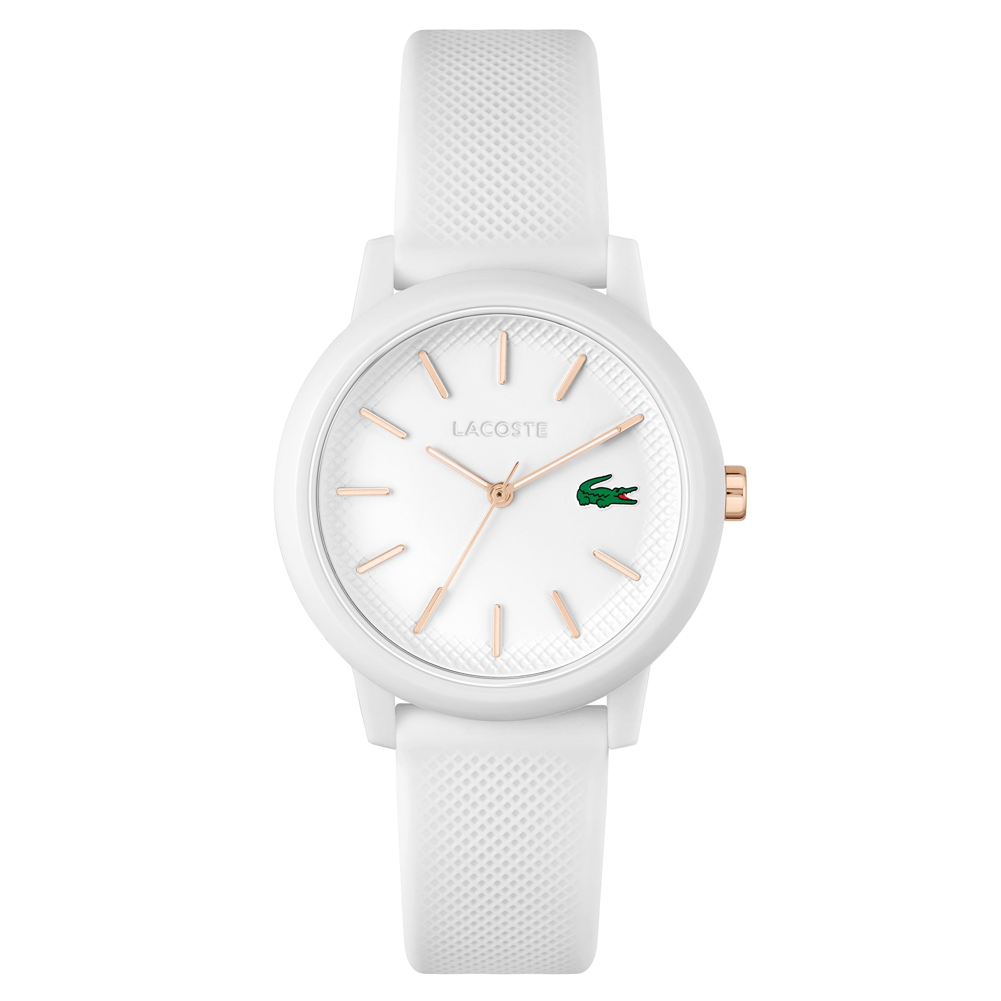 Lacoste Lacoste 12.12 Ladies White Silicone White Dial Women's Watch - 2001211