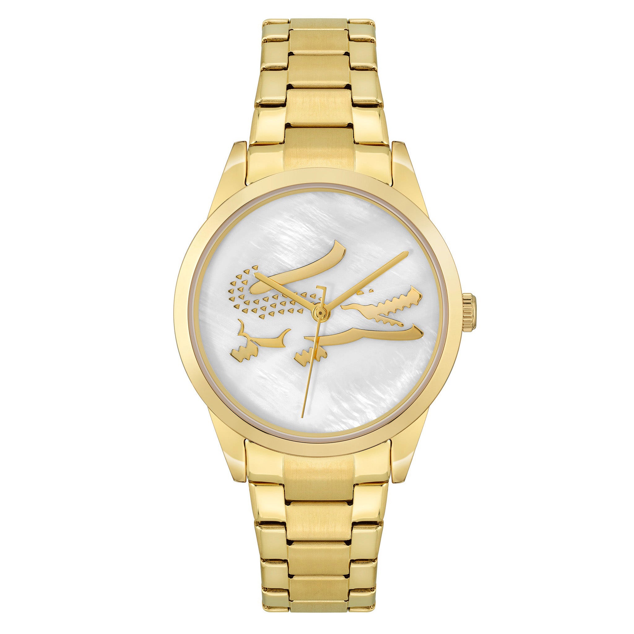 Lacoste Gold Stainless Steel White Mother of Pearl Dial Women's Watch - 2001216