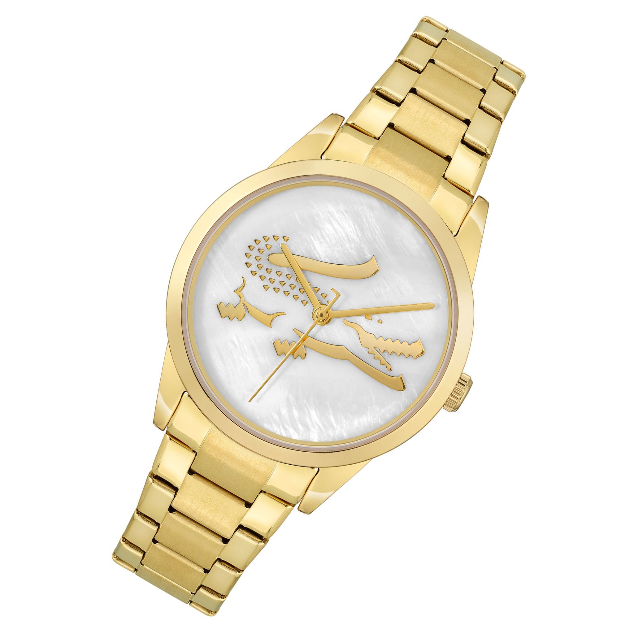Lacoste Gold Stainless Steel White Mother of Pearl Dial Women's Watch - 2001216