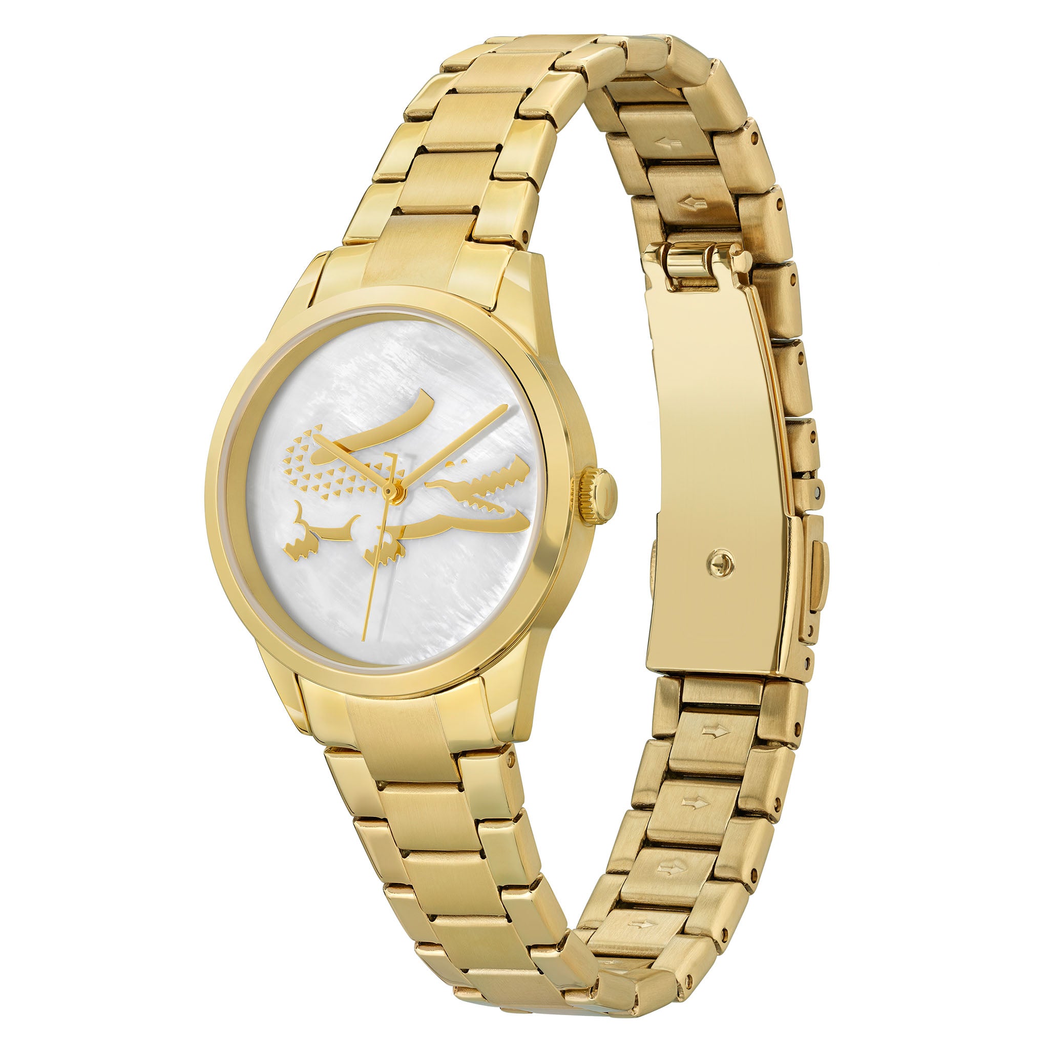 Lacoste Gold Stainless Steel White Mother of Pearl Dial Women's Watch - 2001216
