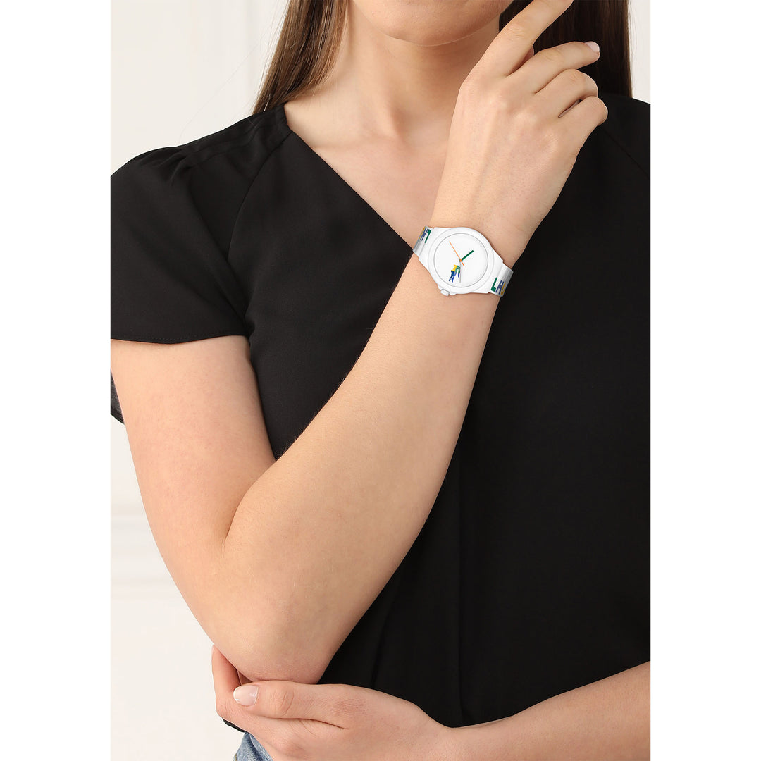 Lacoste Multi-Colour Silicone White Dial Women's Watch - 2001217