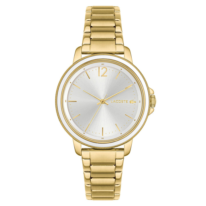 Lacoste Gold Steel Silver White Dial Women's Watch - 2001221