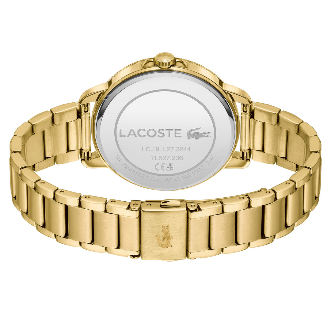 Lacoste Gold Steel Silver White Dial Women's Watch - 2001221