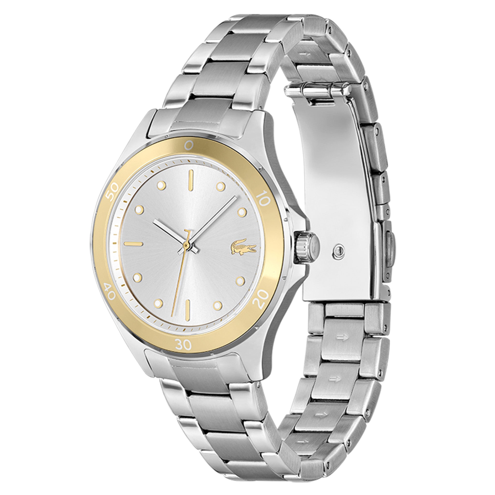 Lacoste Swing Silver Steel Silver White Dial Women's Watch - 2001222