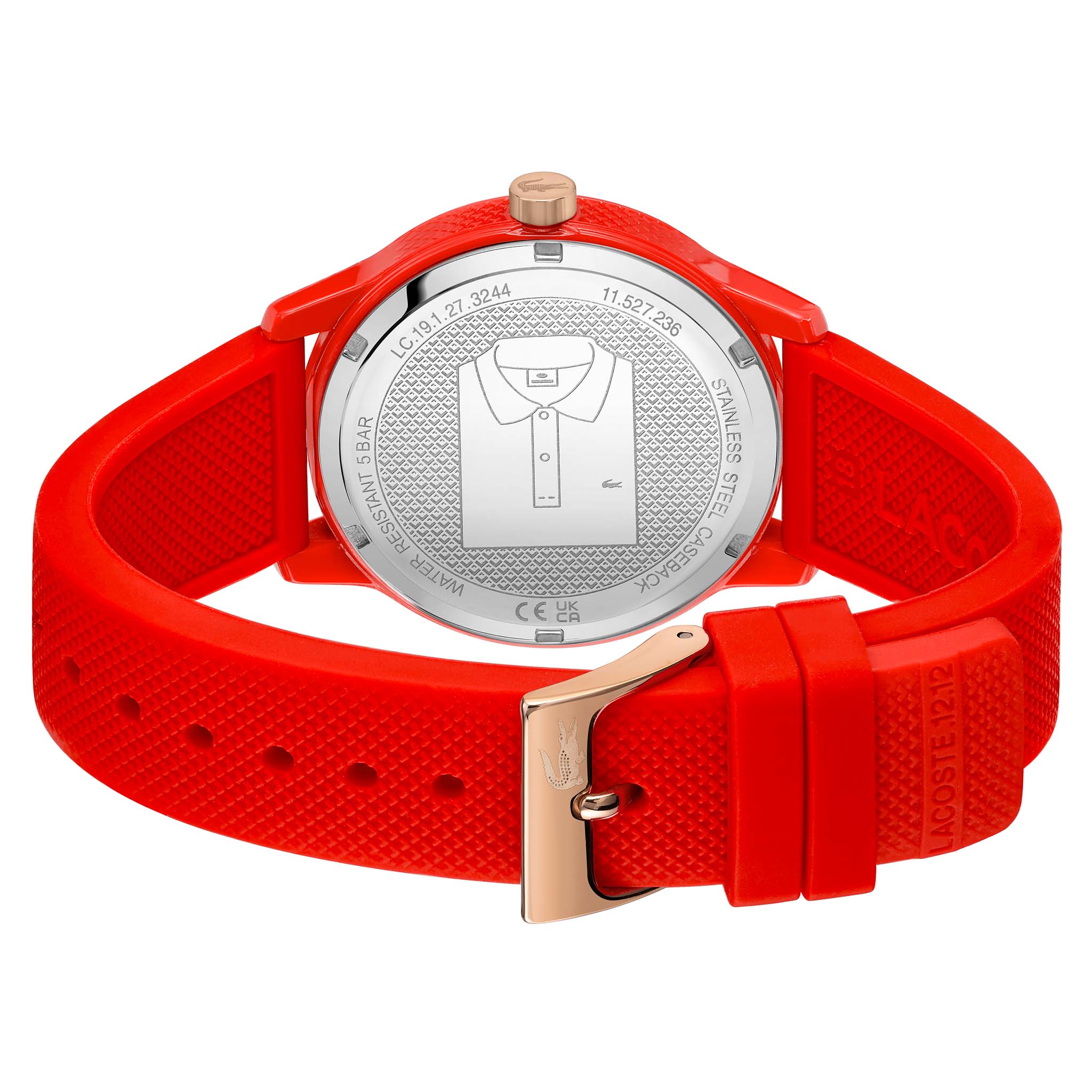 Lacoste Silicone Band Red Dial Women's Watch - 2001226