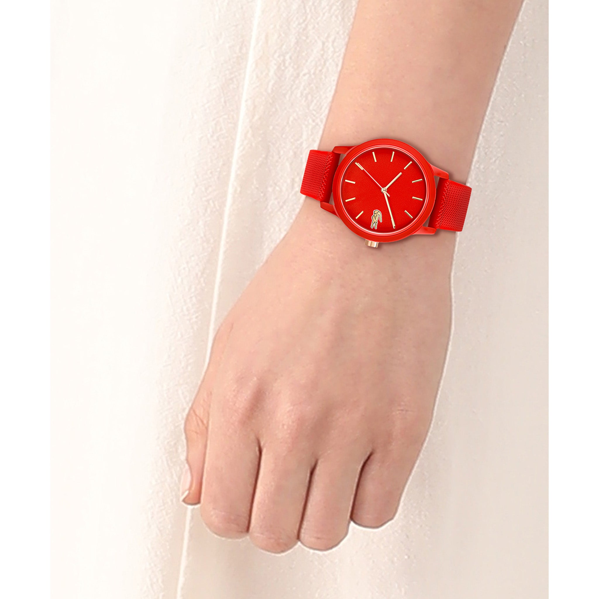 Lacoste Silicone Band Red Dial Women's Watch - 2001226