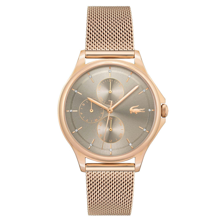 Lacoste Carnation Gold Mesh Grey Dial Women's Watch - 2001238