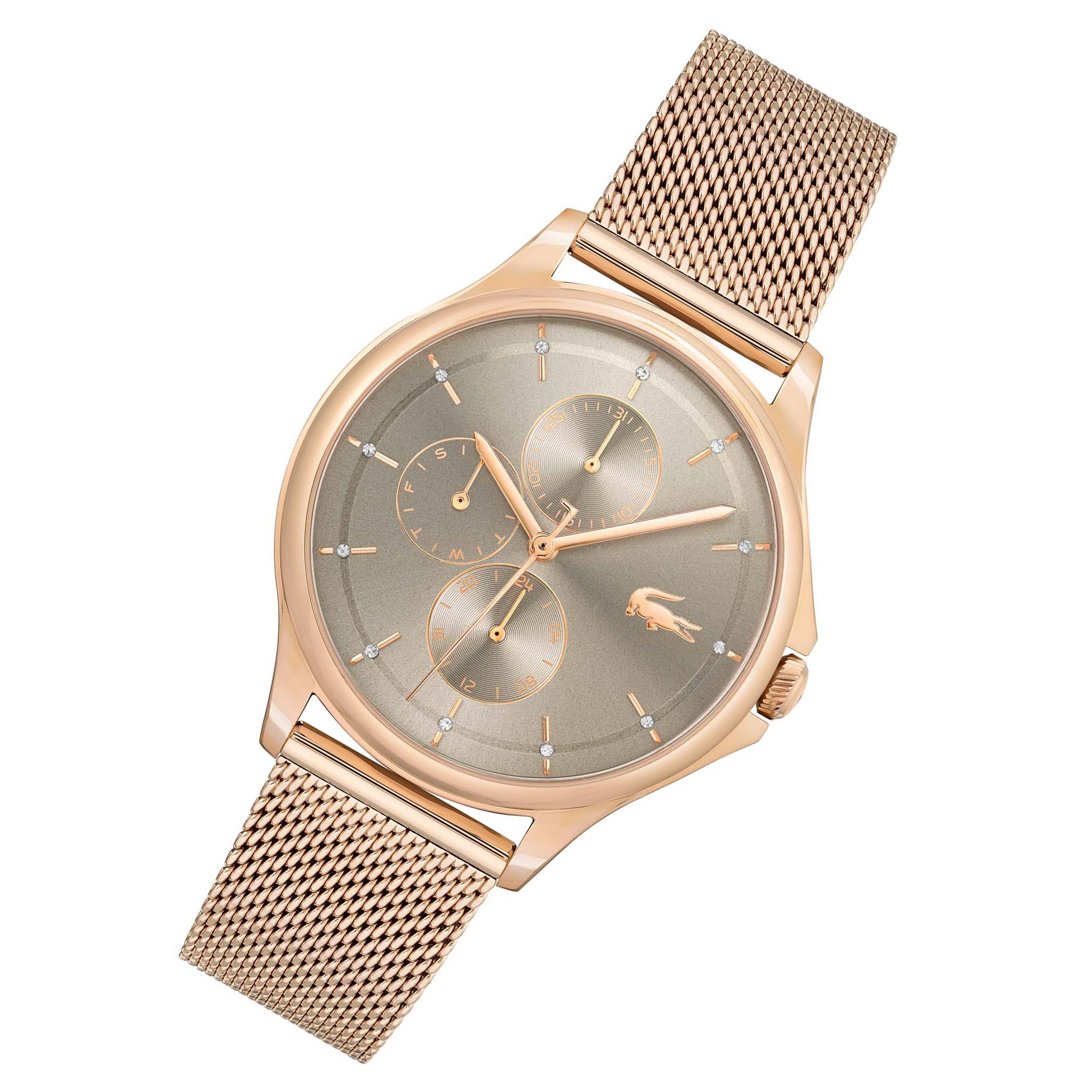 Lacoste Carnation Gold Mesh Grey Dial Women's Watch - 2001238