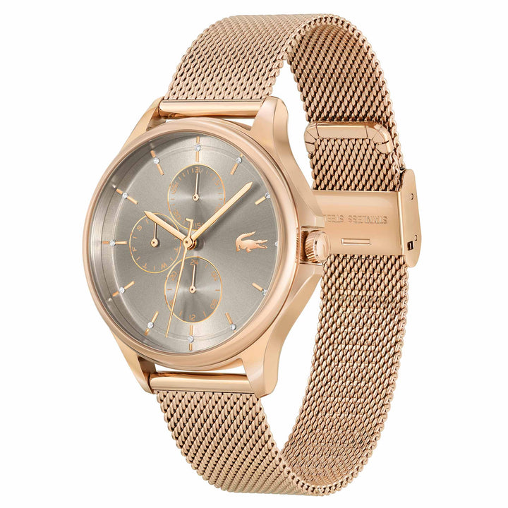 Lacoste Carnation Gold Mesh Grey Dial Women's Watch - 2001238