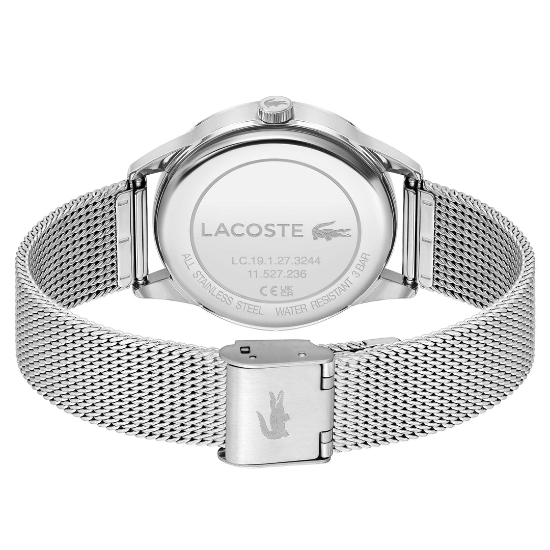 Lacoste Ladycroc Silver Mesh White Dial Women's Watch - 2001259