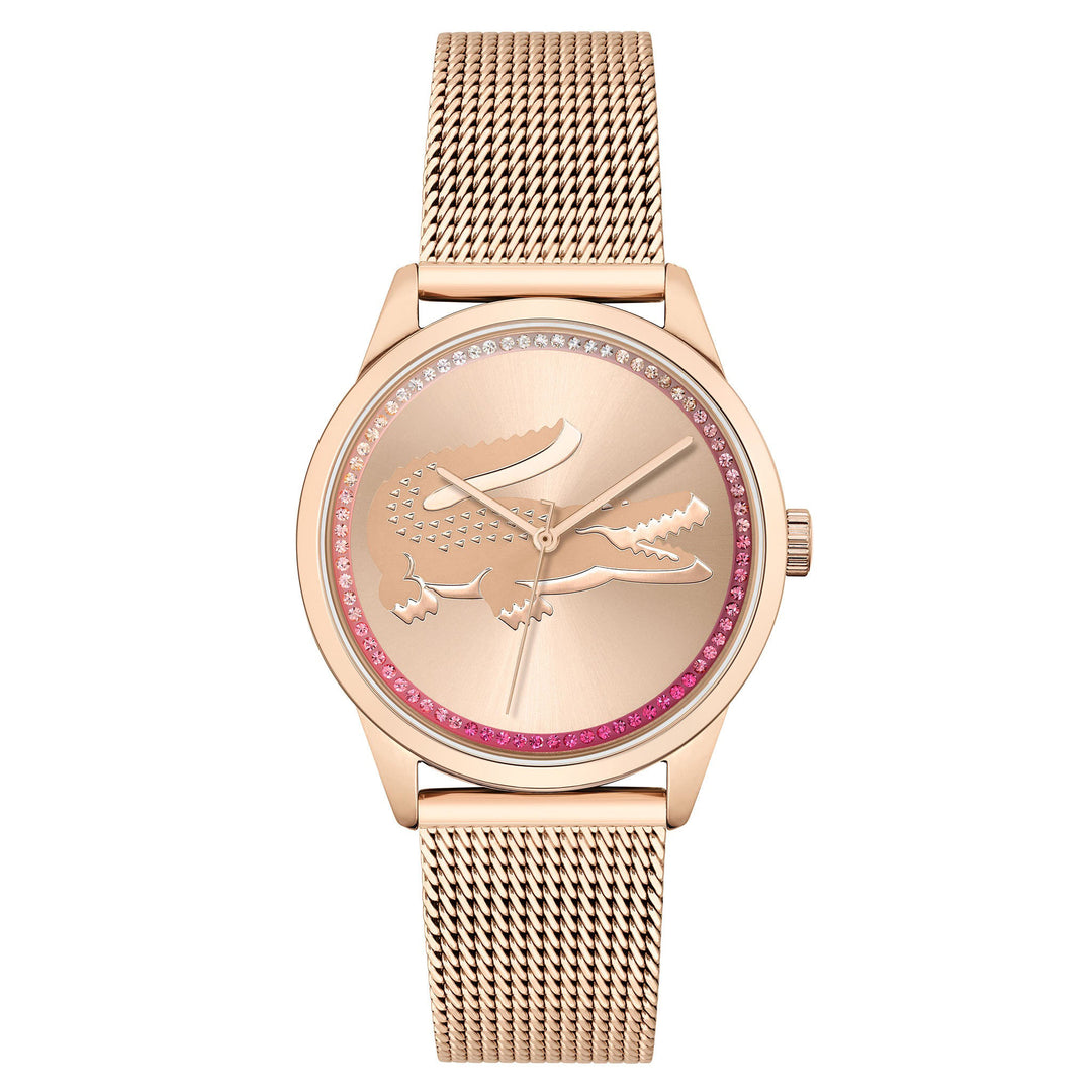 Lacoste Ladycroc Carnation Gold Mesh Light Carnation Gold Dial Women's Watch - 2001261