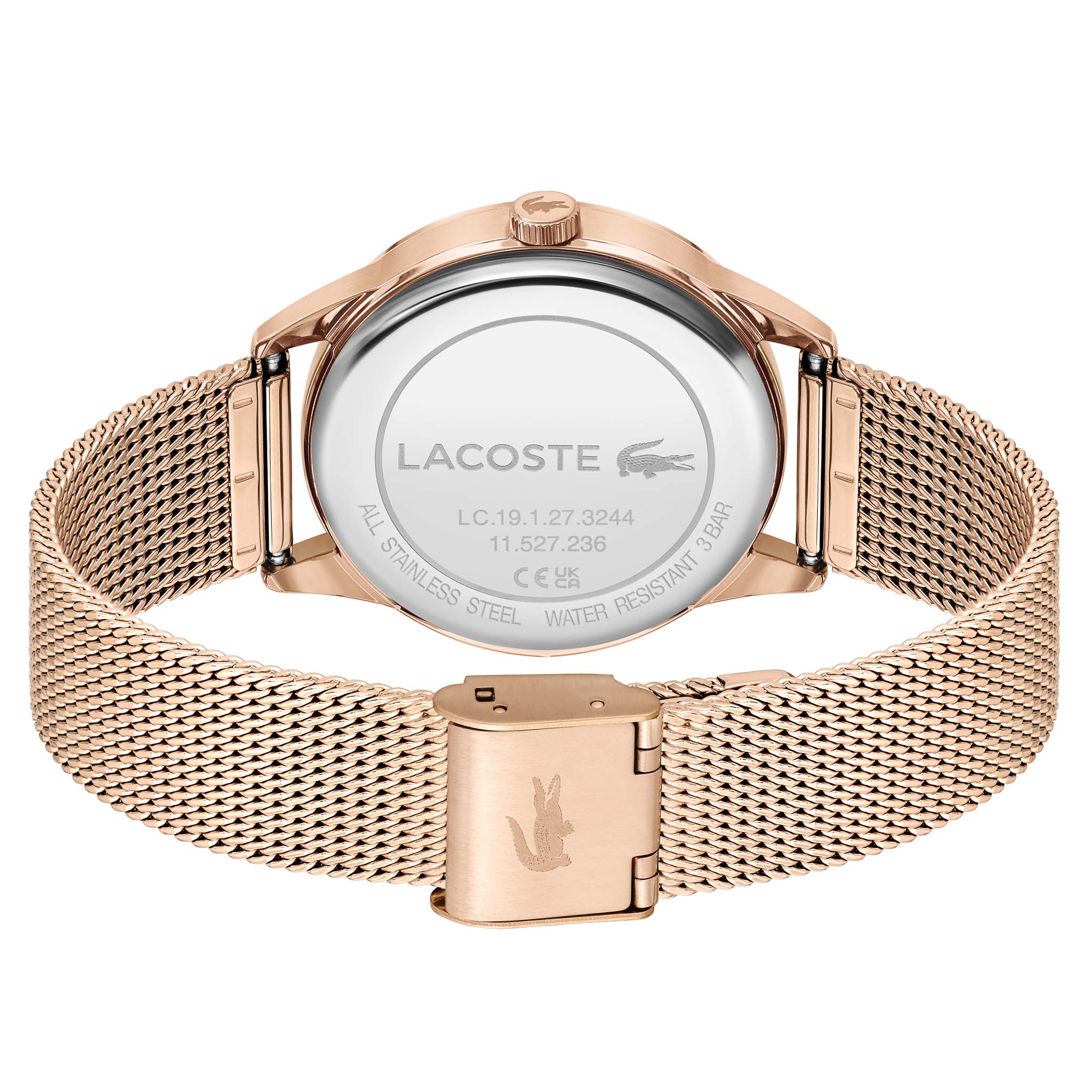 Lacoste Ladycroc Carnation Gold Mesh Light Carnation Gold Dial Women's Watch - 2001261