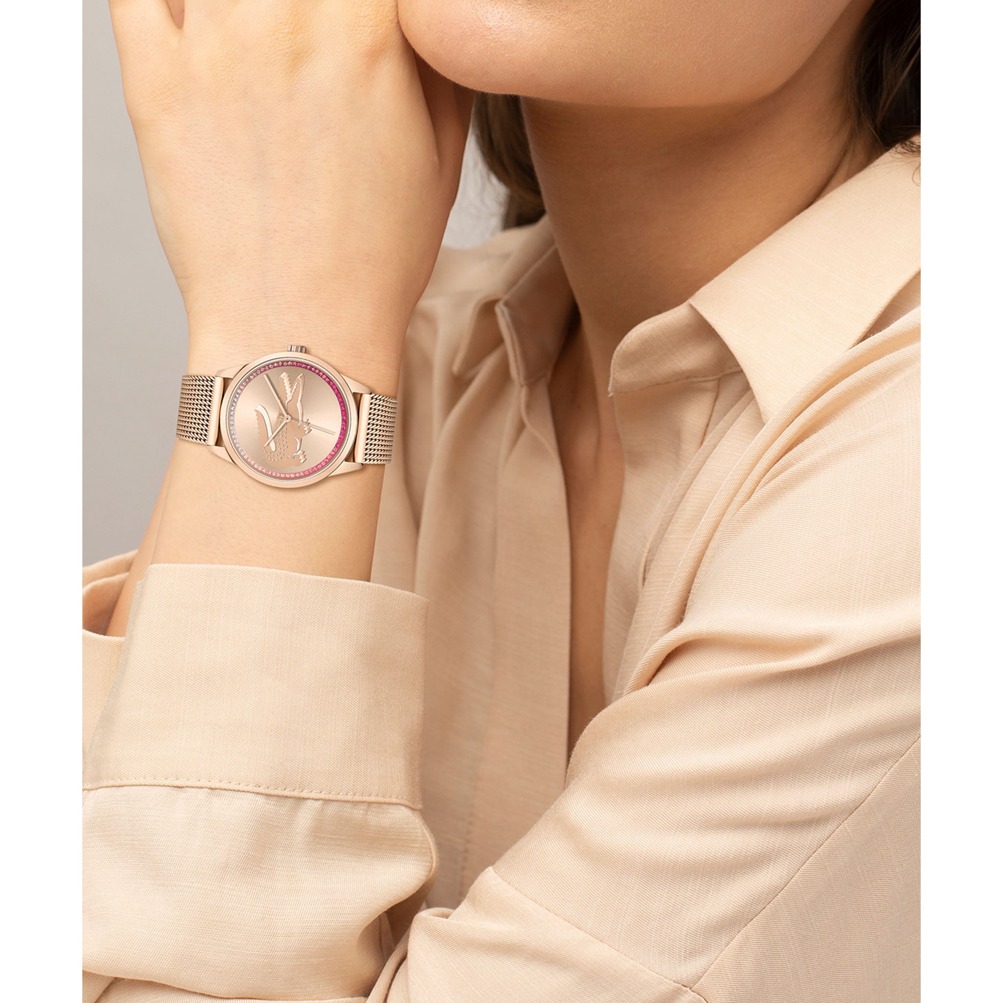 LACOSTE 腕時計 2001261 ピンクゴールド【クォーツ】Lady's 楽天市場】ラコステ LACOSTE 腕時計 LADYCROC 2001261 クオーツ