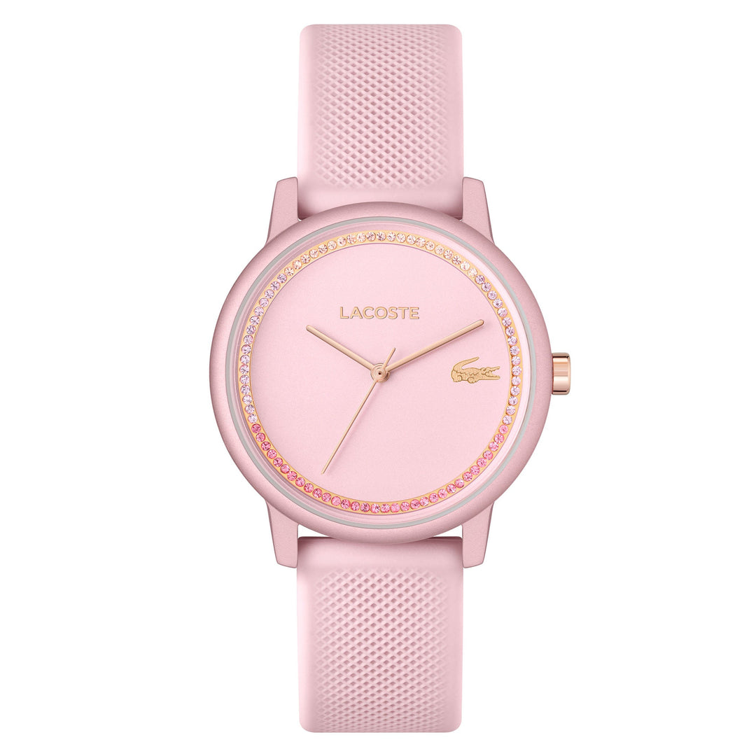 Lacoste Lacoste.12.12 Go Pink Silicone Pink Metallic Dial Women's Watch - 2001289
