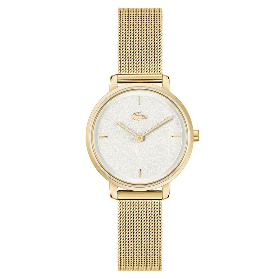 Lacoste Gold Steel White Dial Basic Slim Women's Watch - 2001322