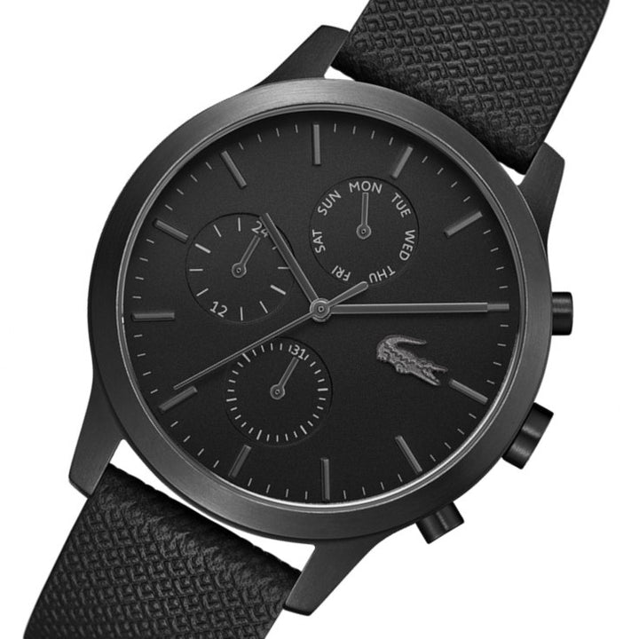 Lacoste 12.12 Black Leather Men's Multi-function Watch - 2010997