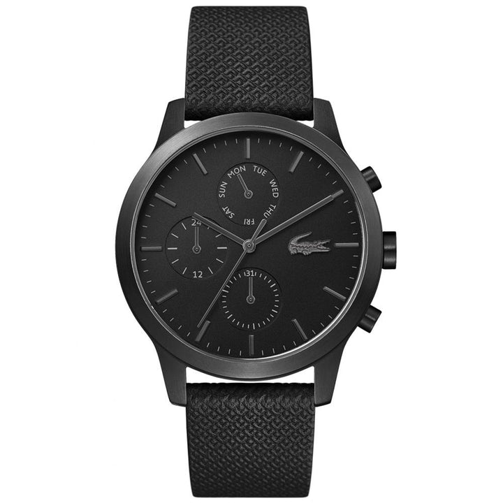Lacoste 12.12 Black Leather Men's Multi-function Watch - 2010997