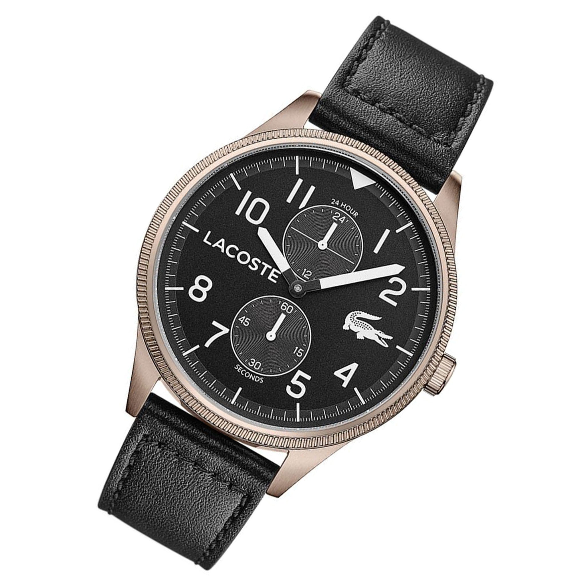 Lacoste Continental Black Leather Men's Watch - 2011042