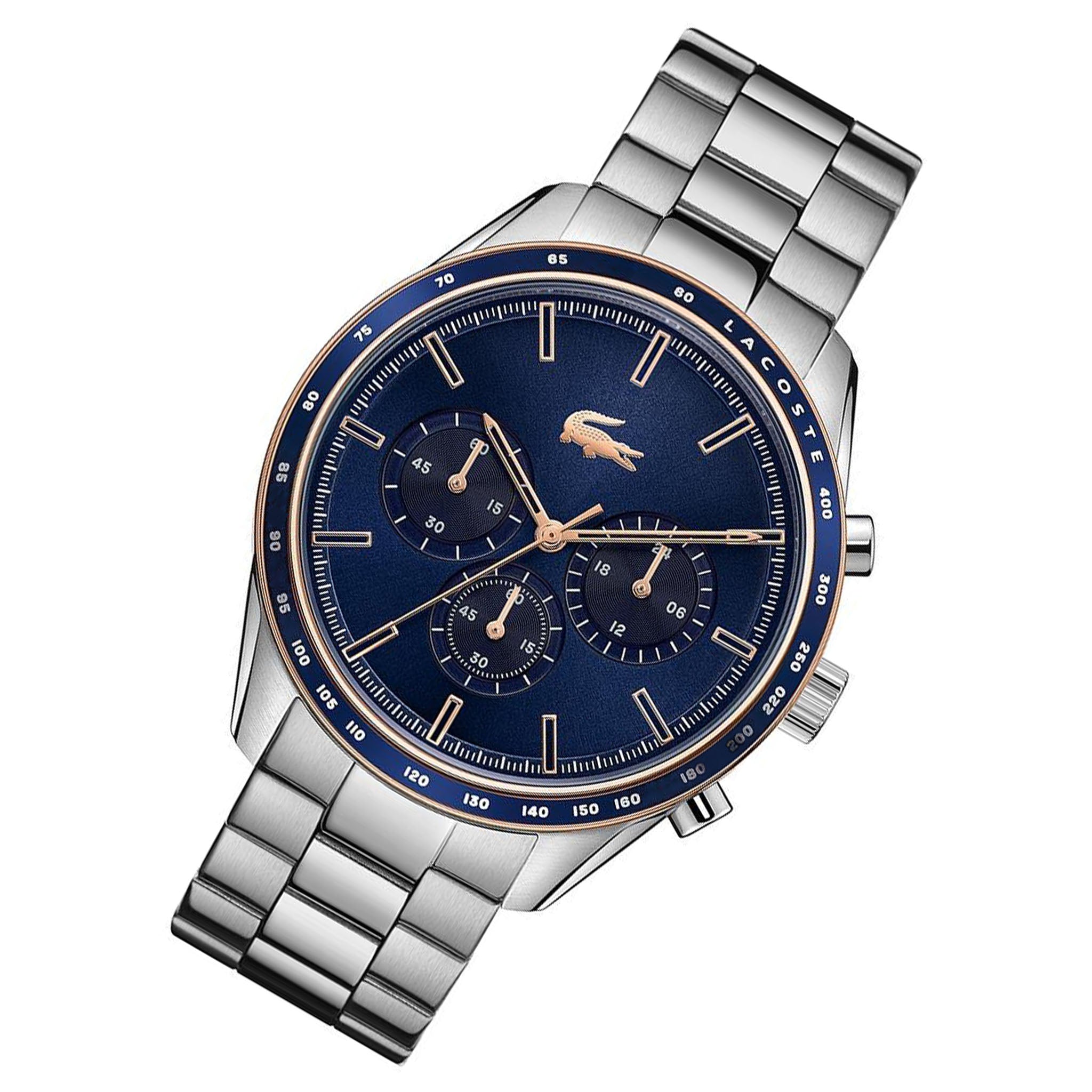 Lacoste Boston Stainless Steel Blue Dial Men's Chrono Watch - 2011081