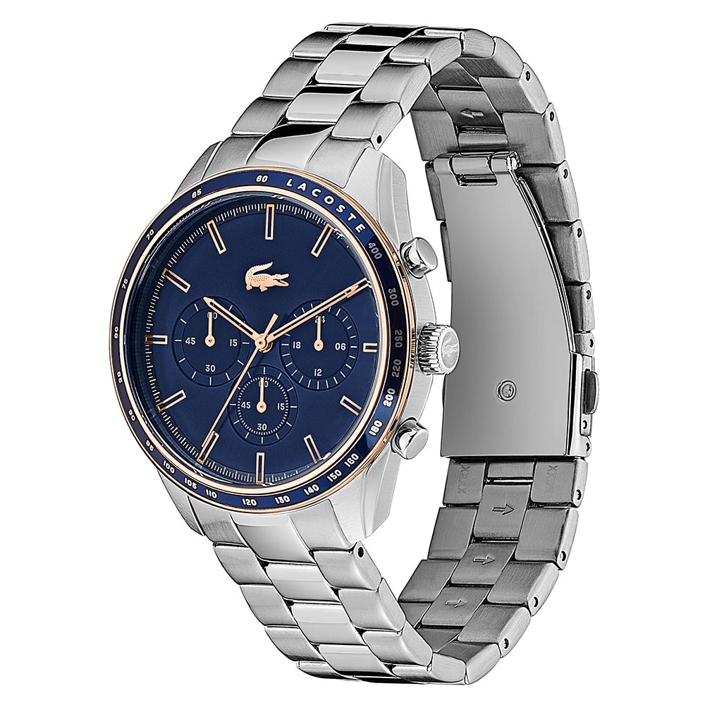 Lacoste Boston Stainless Steel Blue Dial Men's Chrono Watch - 2011081