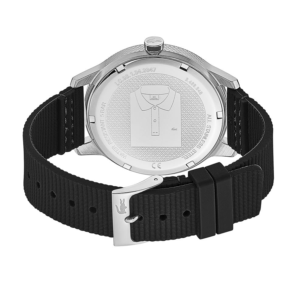 Lacoste 12.12 Black Silicone Band Men's Watch - 2011087