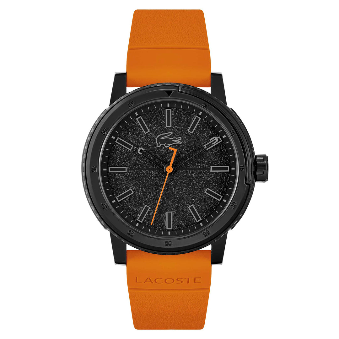 Lacoste Challenger Orange Silicone Black Dial Men's Watch - 2011095
