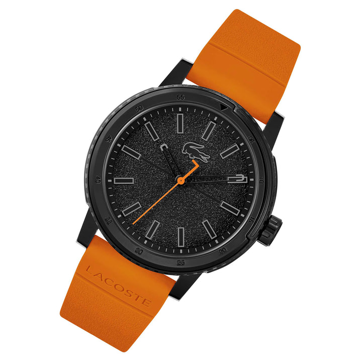 Lacoste Challenger Orange Silicone Black Dial Men's Watch - 2011095