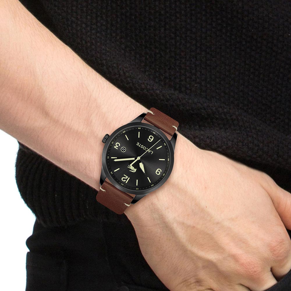 Lacoste Traveler Tan Leather Men's Watch - 2011106