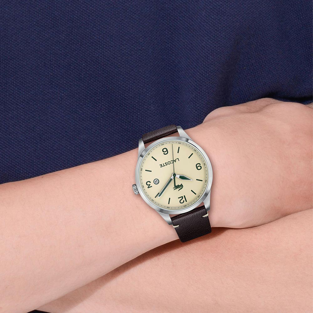 Lacoste Traveler Brown Leather Men's Watch - 2011107