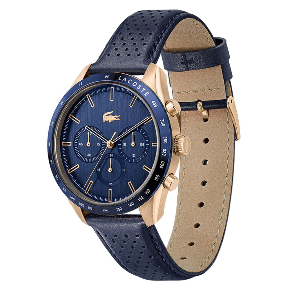 Lacoste Boston Blue Leather Men's Chronograph Watch - 2011111