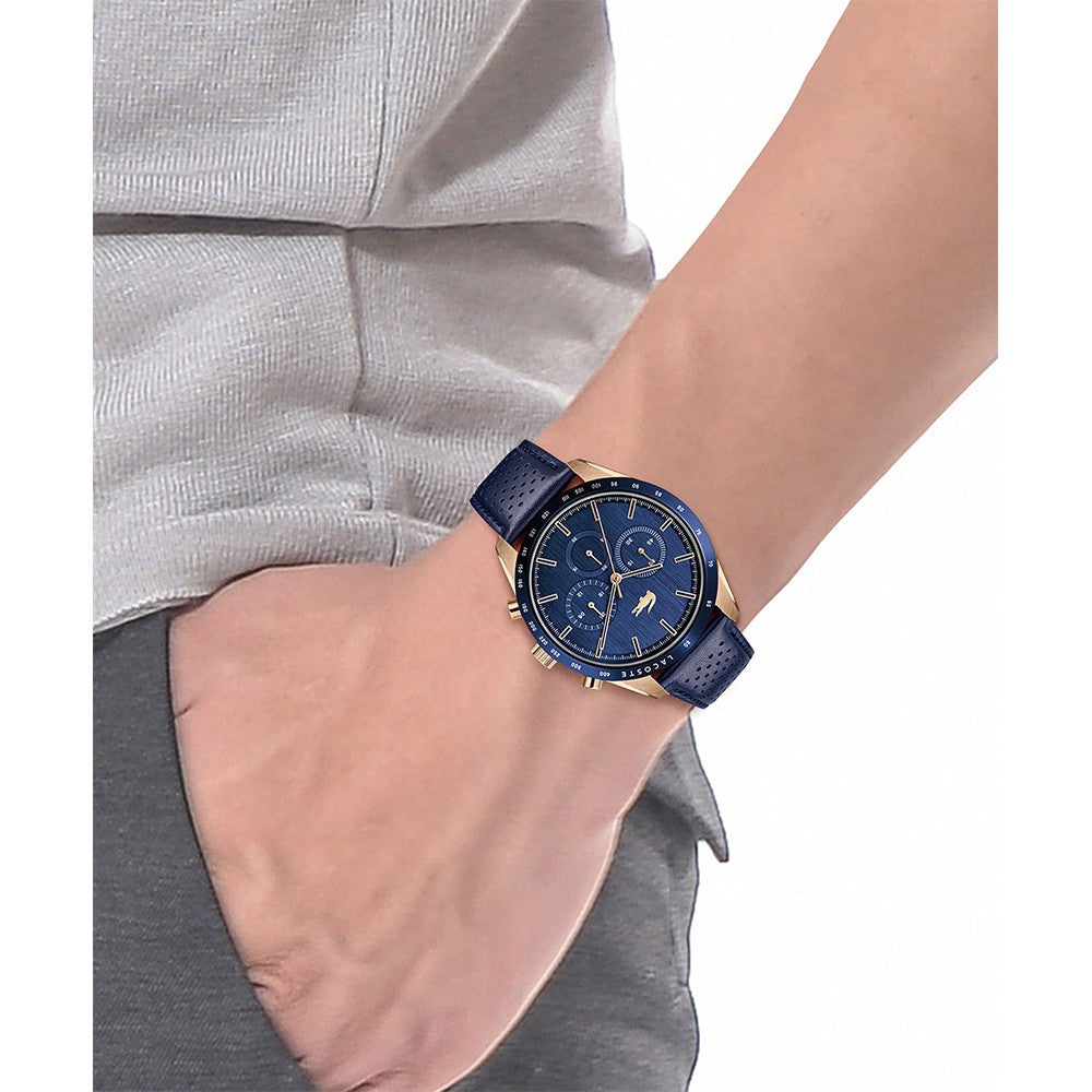 Lacoste Boston Blue Leather Men's Chronograph Watch - 2011111