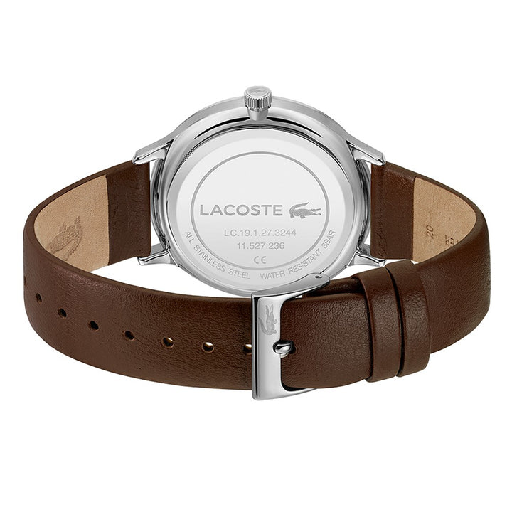 Lacoste Club Brown Leather Black Dial Men's Watch - 2011116