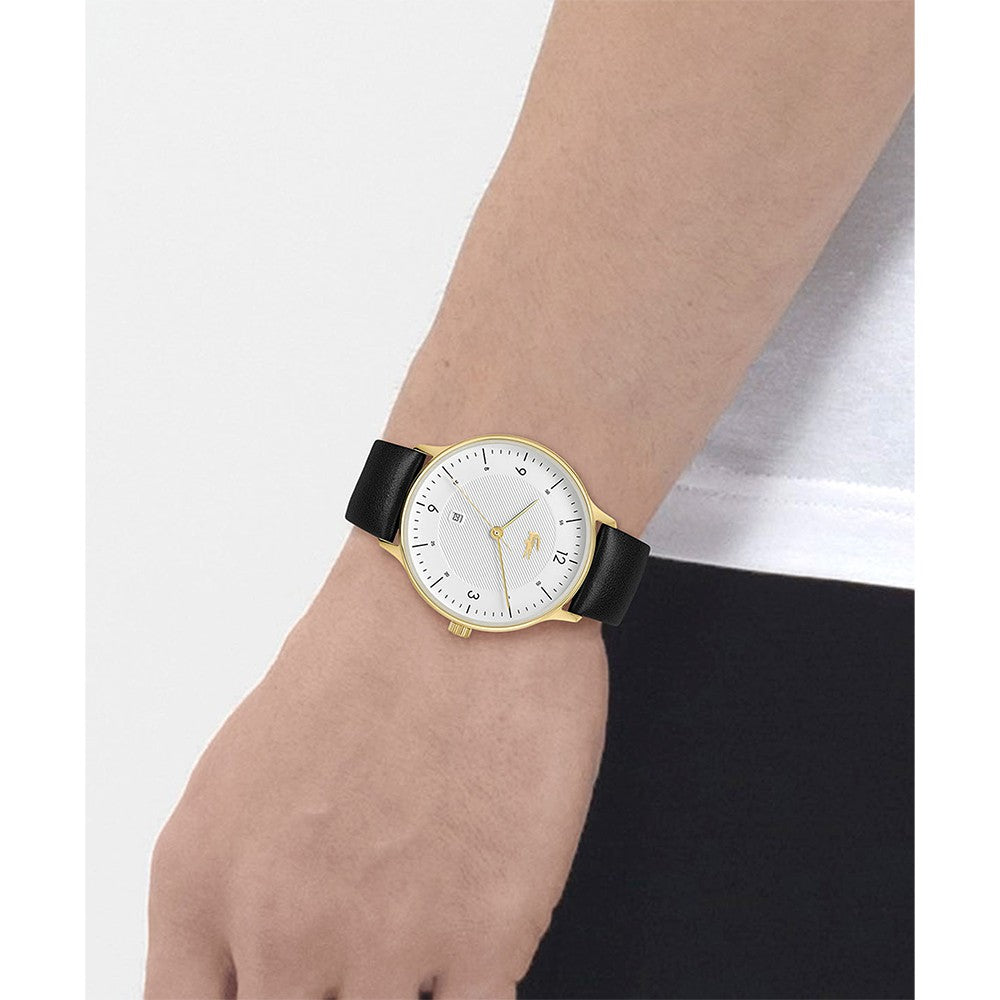 Lacoste Club Black Leather White Dial Men's Watch - 2011117