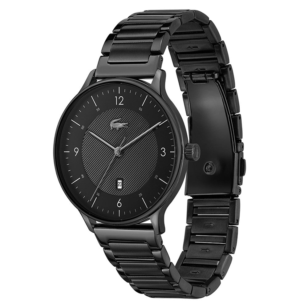 Lacoste Club Grey Steel Black Dial Men's Watch - 2011119