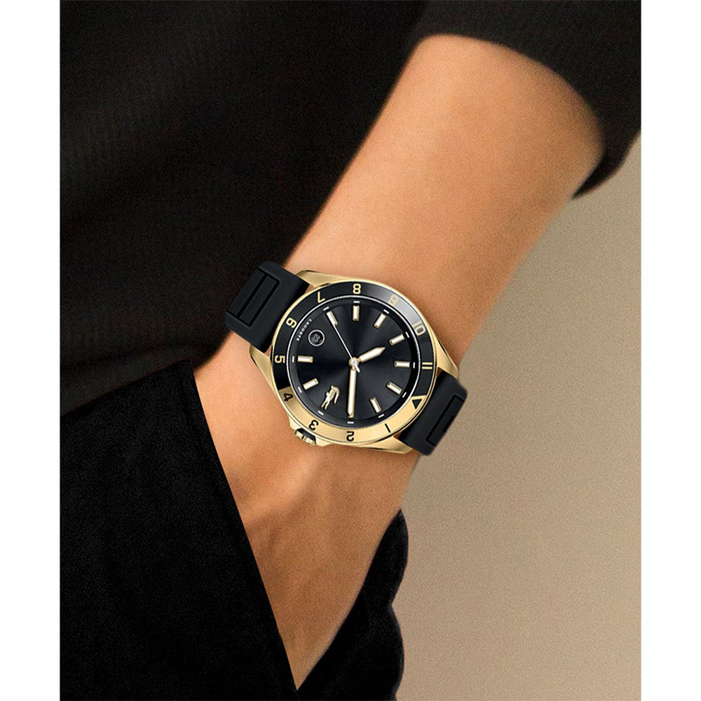 Lacoste Tiebreaker Black Silicone Band Men's Watch - 2011126